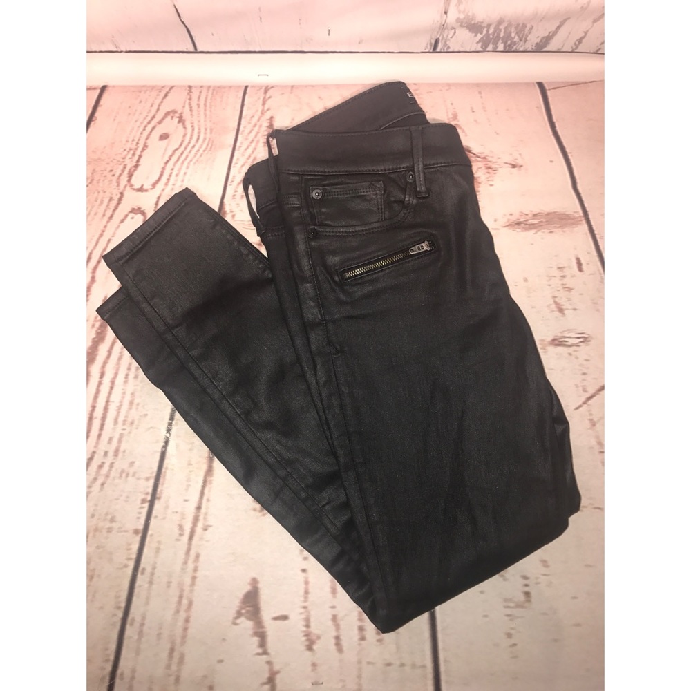 Express Skinny Faux Leather Denim Jeans